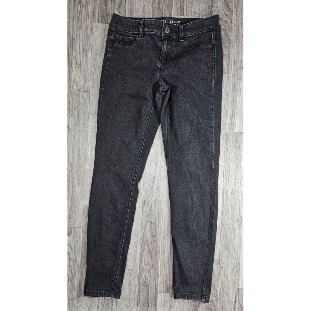 White House Black Market Womens Size XS Skinny Pockets Black Grey Denim Jeans